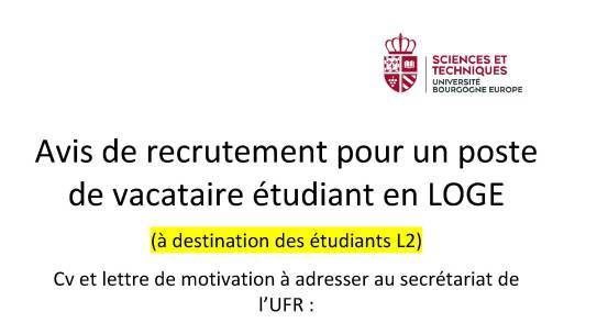 Avis de recrutement d&rsquo;un vacataire – Accueil LOGE Mirande